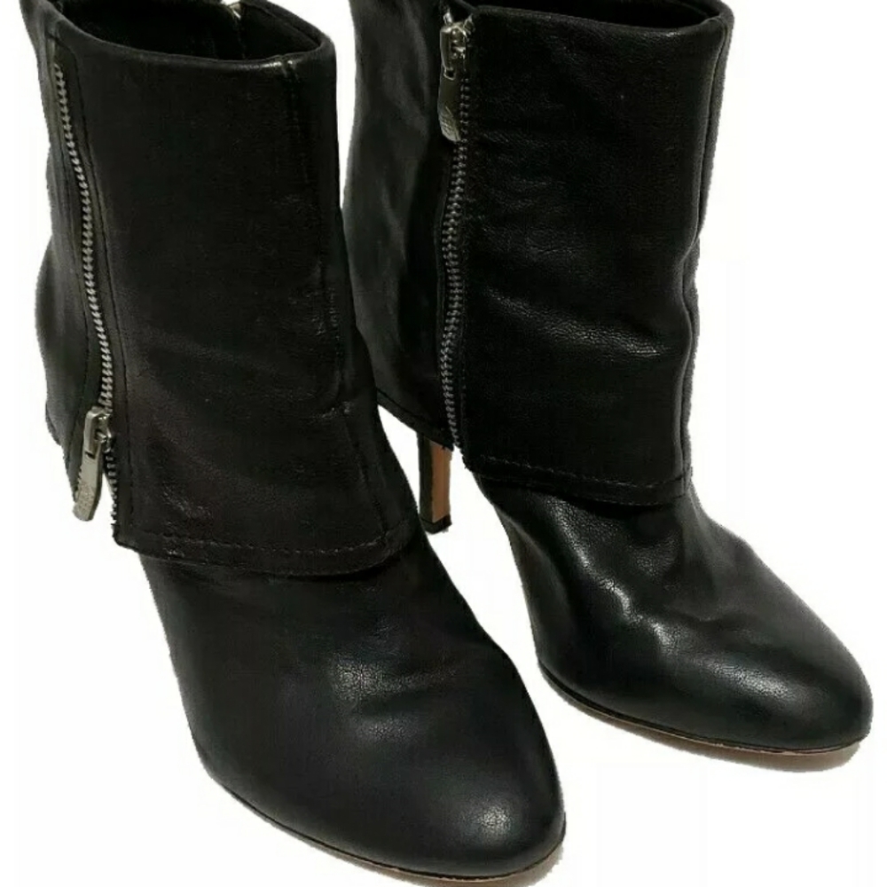Vince Camuto Ankle Boots Black Leather Shoes Sz 7